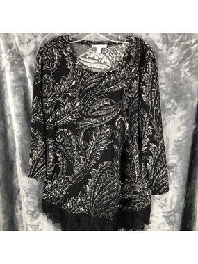 Db 1962 Woman's Shirt Ladies Blouse With Fringe Details Size Large